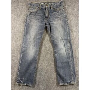 American Eagle Relaxed Fit Mens Jeans Dark Wash Size 34x32 Distressed